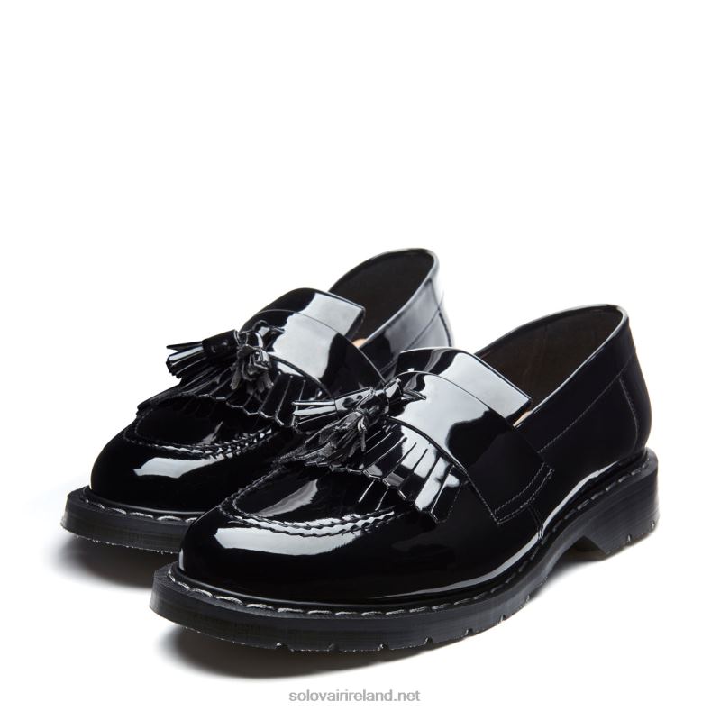 Men Solovair Black Patent Tassel Loafer 2N2B8213