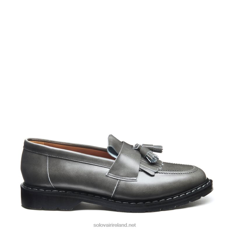 Men Solovair Cloud Grey Rub Off Tassel Loafer 2N2B8210