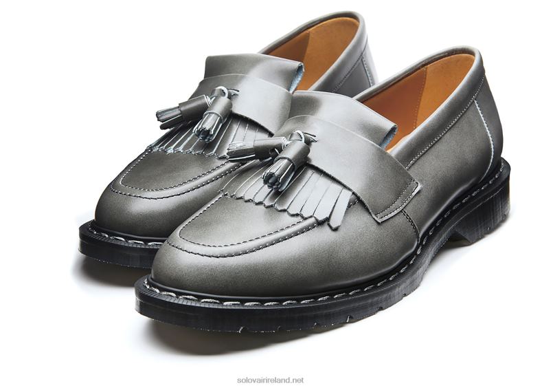 Men Solovair Cloud Grey Rub Off Tassel Loafer 2N2B8210
