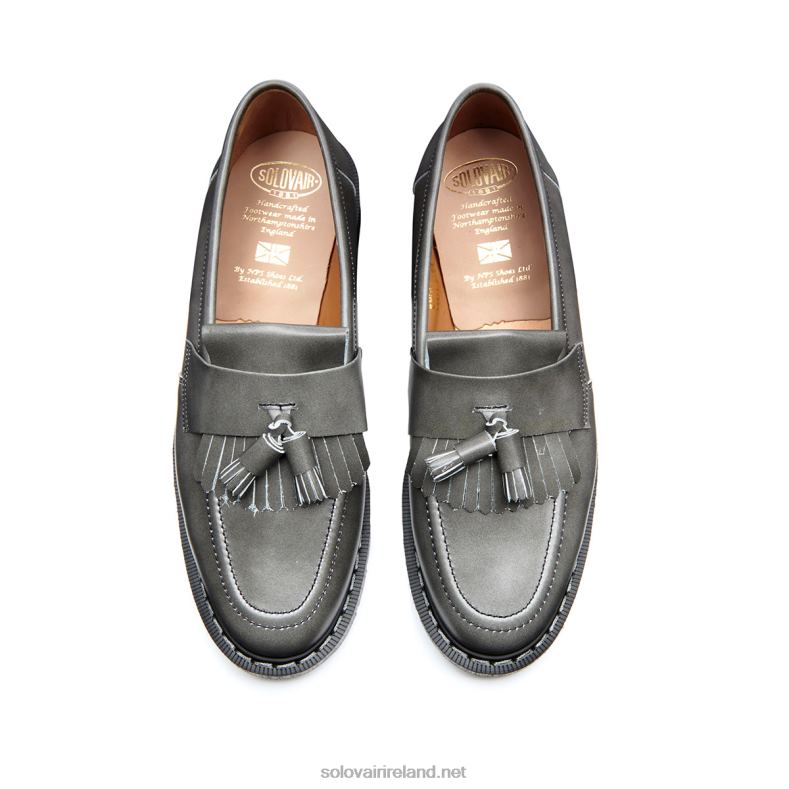 Men Solovair Cloud Grey Rub Off Tassel Loafer 2N2B8210