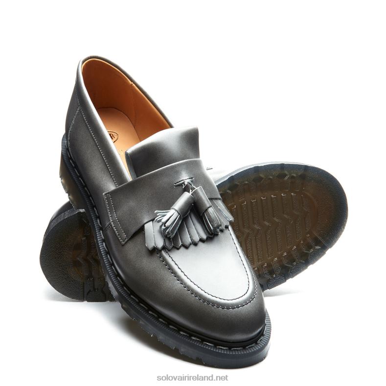 Men Solovair Lunar Grey Hi Shine Tassel Loafer 2N2B8211