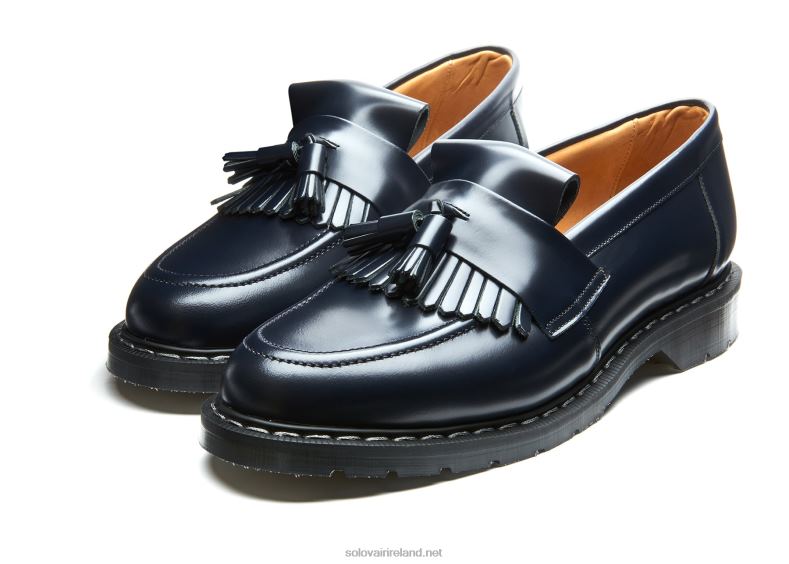 Men Solovair Navy Hi-Shine Tassel Loafer 2N2B8207