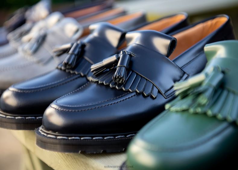 Men Solovair Navy Hi-Shine Tassel Loafer 2N2B8207