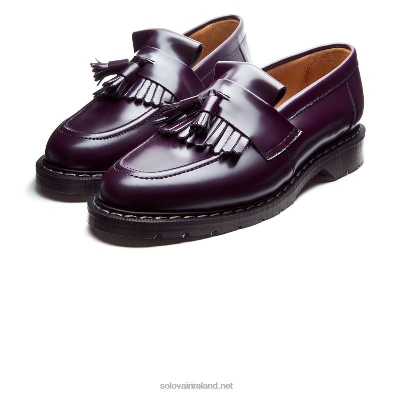 Men Solovair Purple Hi-Shine Tassel Loafer 2N2B8206