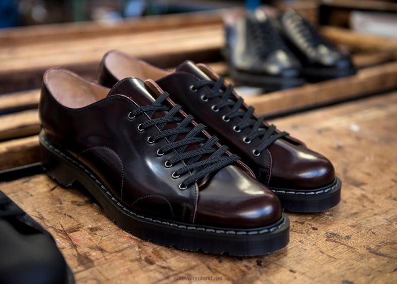 Men Solovair Burgundy Rub-Off Monkey Shoe 2N2B8219