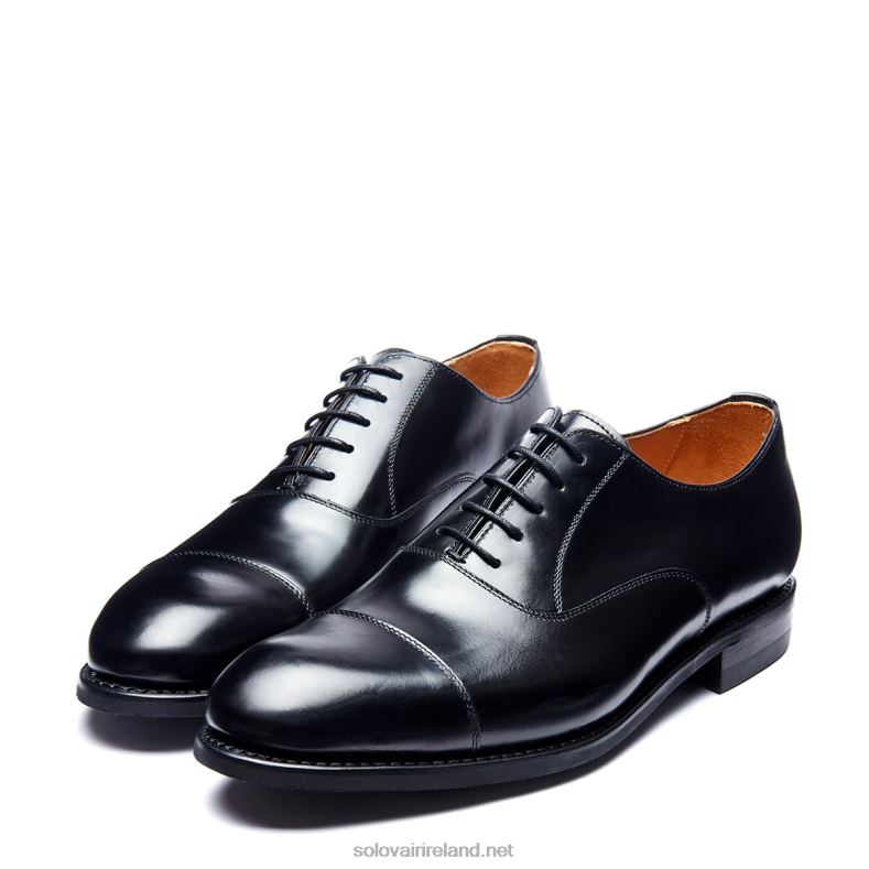 Men Solovair Black Hi-Shine 5 Eye Oxford Shoe 2N2B8223