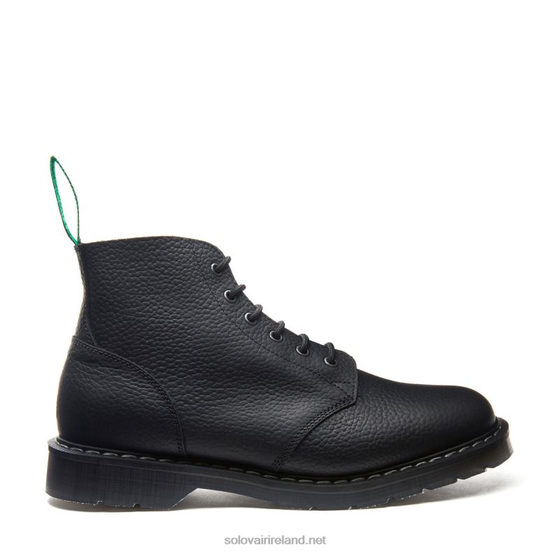 Women Solovair Black Greasy Grain 6 Eye Astronaut Boot 2N2B8246