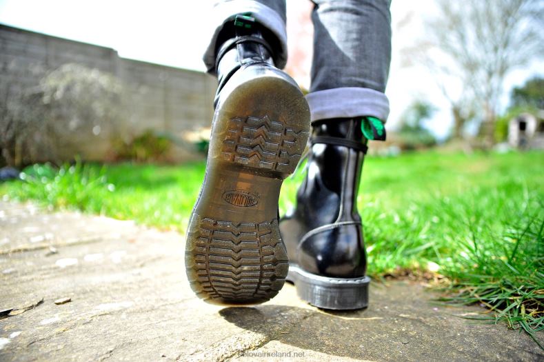 Women Solovair Black Hi-Shine 11 Eye Astronaut Boot 2N2B8233