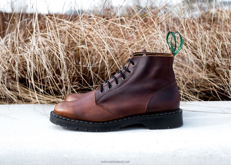 Women Solovair Nut Brown Grain 6 Eye Astronaut Boot 2N2B8240