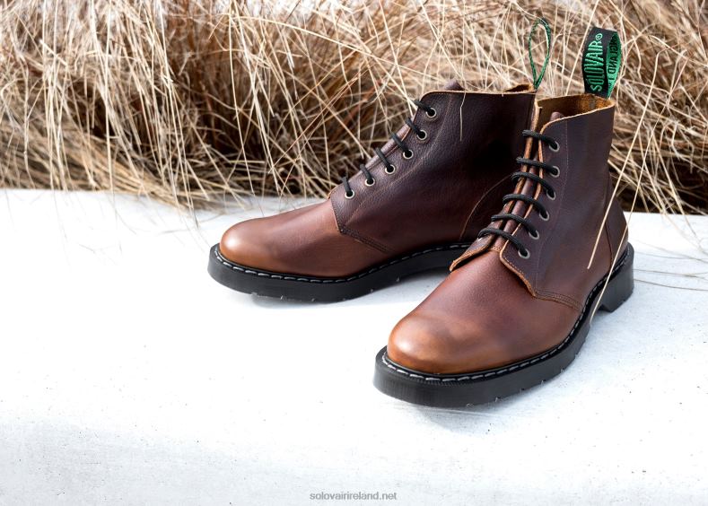 Women Solovair Nut Brown Grain 6 Eye Astronaut Boot 2N2B8240