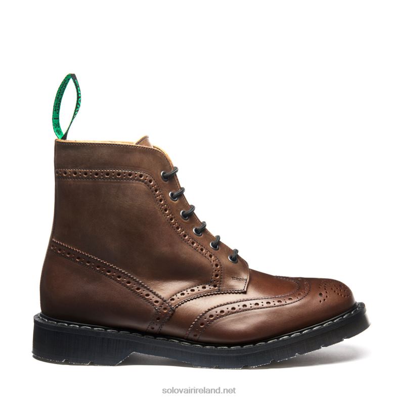 Women Solovair Gaucho Crazy Horse 6 Eye Brogue Boot 2N2B8254