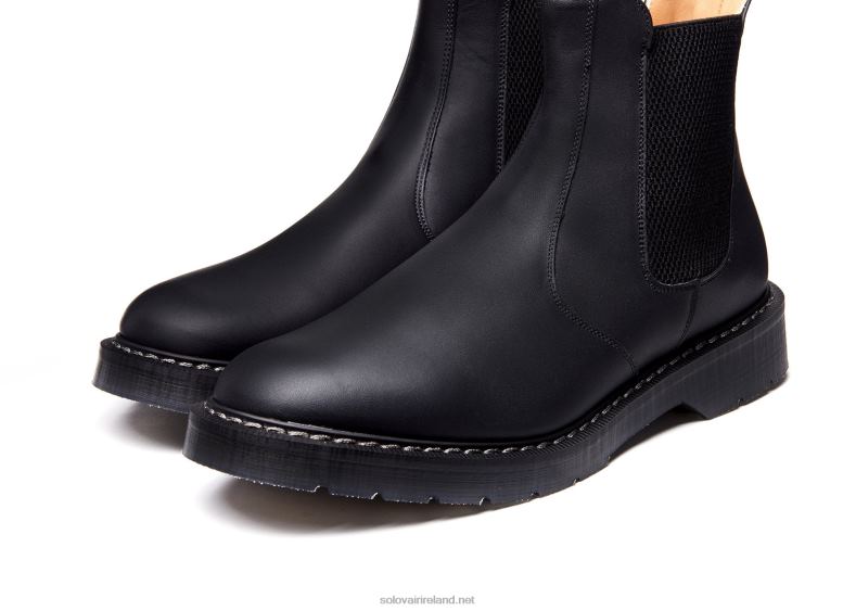 Women Solovair Black Greasy Dealer Boot 2N2B8259