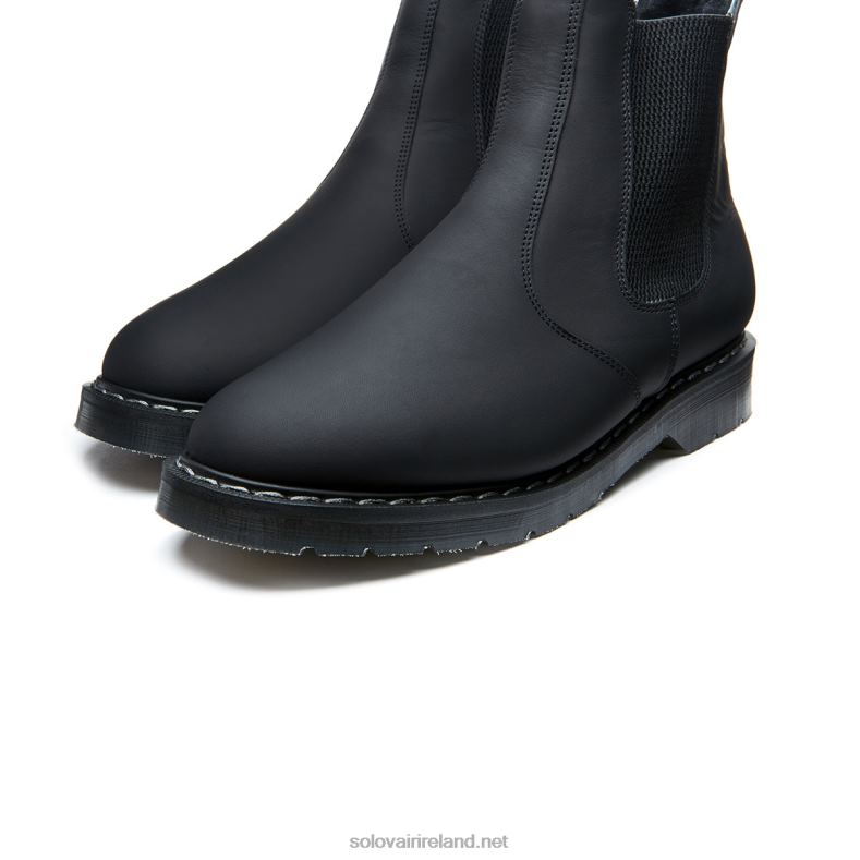 Women Solovair Black Greasy Shearling Lined Dealer Boot 2N2B8270