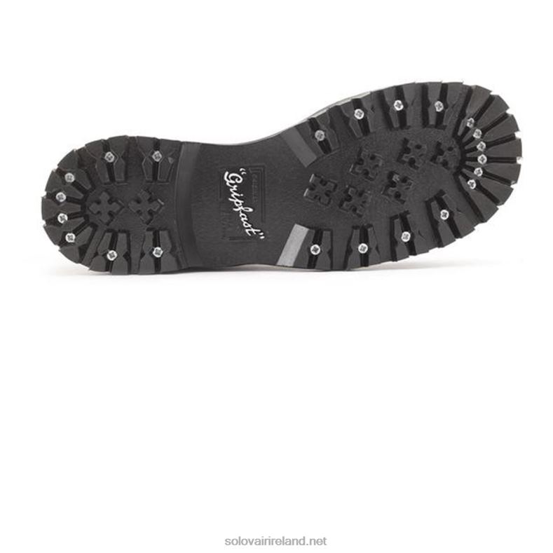 Women Solovair Black Hi-Shine Steel Toe Capped Dealer Boot 2N2B8268