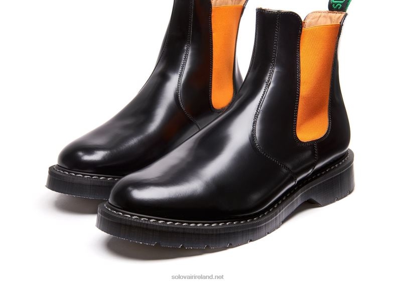 Women Solovair Orange & Black Dealer Boot 2N2B8273