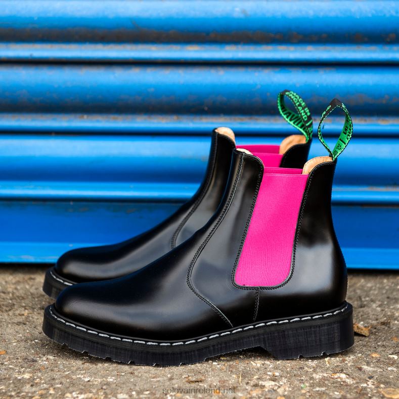 Women Solovair Pink & Black Dealer Boot 2N2B8267