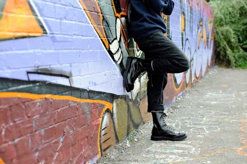 Women Solovair Englander Black 11 Eye Steel Toe Derby Boot 2N2B8281