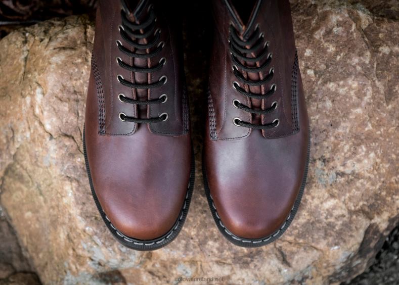 Women Solovair Gaucho Crazy Horse 8 Eye Derby Boot 2N2B8286