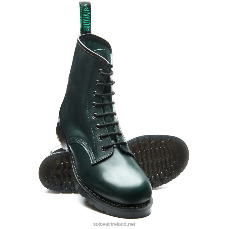 Women Solovair Green Gaucho 8 Eye Derby Boot 2N2B8313