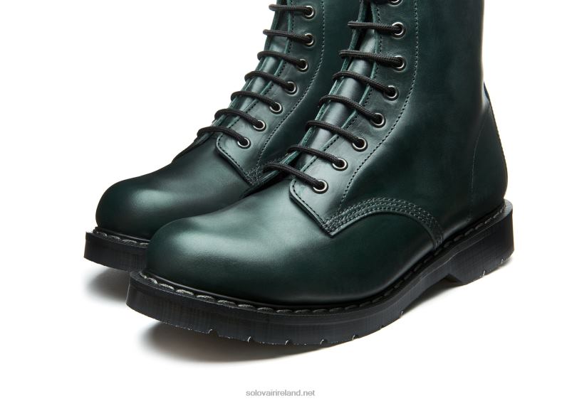 Women Solovair Green Gaucho 8 Eye Derby Boot 2N2B8313