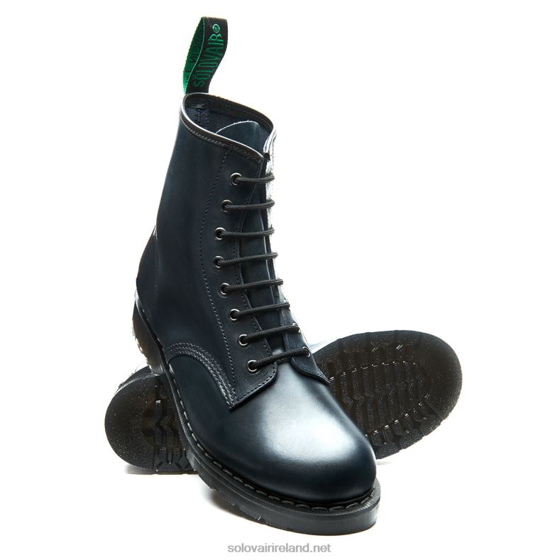 Women Solovair Navy Gaucho 8 Eye Derby Boot 2N2B8312