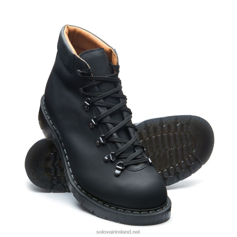 Women Solovair Black Greasy Urban Hiker 2N2B8334