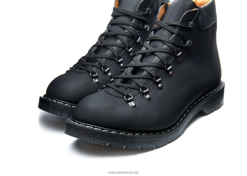Women Solovair Black Greasy Urban Hiker 2N2B8334