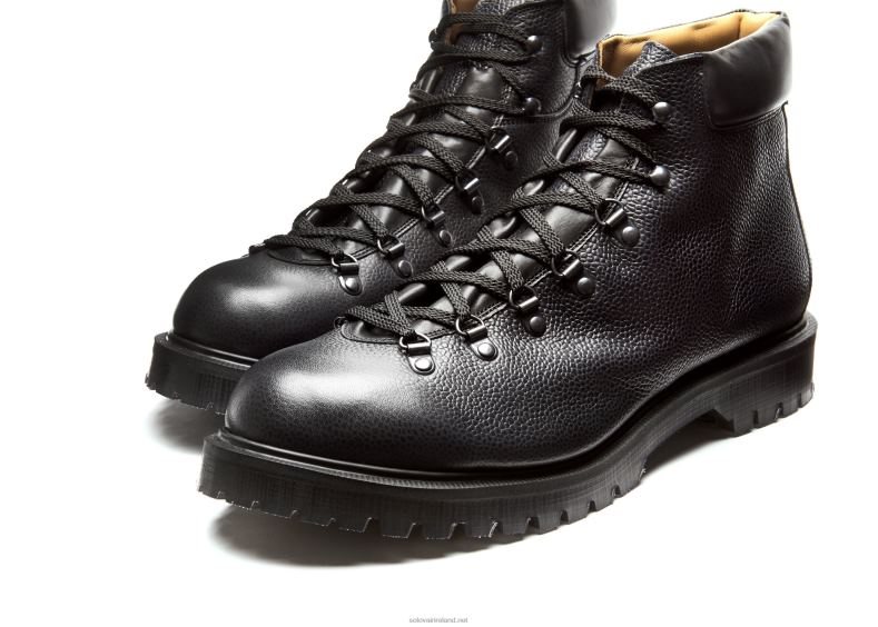 Women Solovair Black Scotch Grain Urban Hiker 2N2B8338