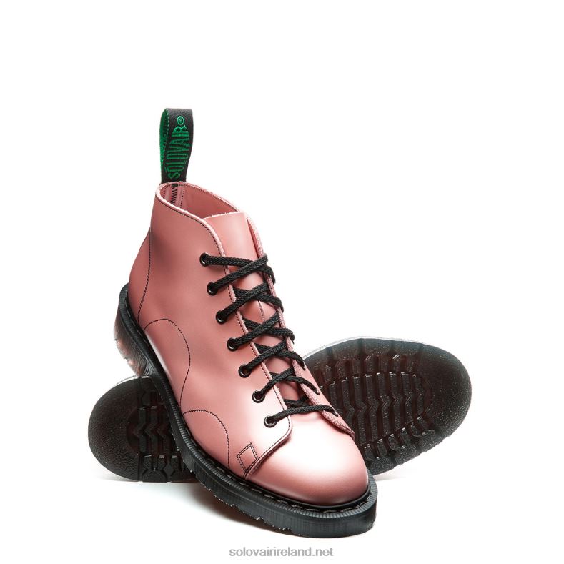 Women Solovair Iridescent Pink Hi-Shine Monkey Boot 2N2B8344
