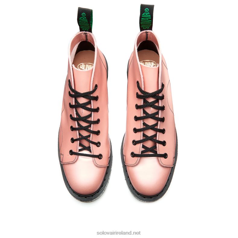 Women Solovair Iridescent Pink Hi-Shine Monkey Boot 2N2B8344