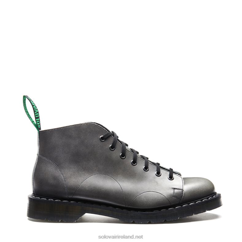 Women Solovair Lunar Grey Hi Shine 7 Eye Monkey Boot 2N2B8353
