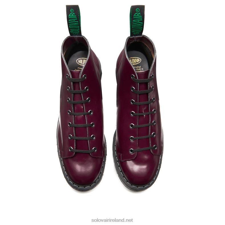 Women Solovair Merlot Vegan Hi-Shine Monkey Boot 2N2B8348