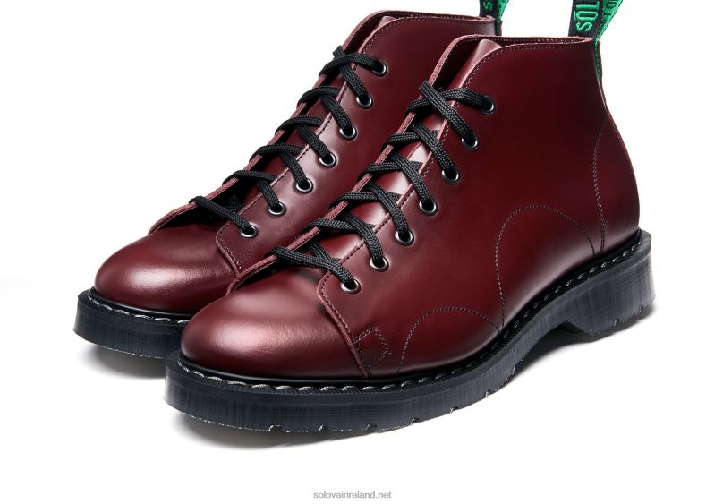 Women Solovair Oxblood Hi-Shine Monkey Boot 2N2B8347