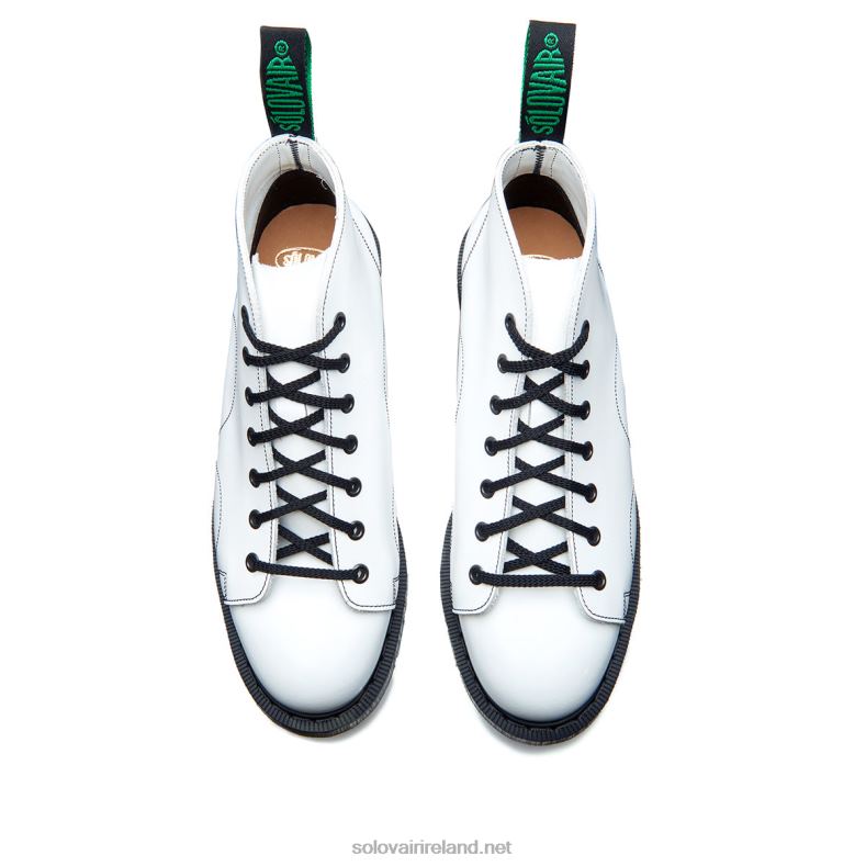 Women Solovair White Hi-Shine Monkey Boot 2N2B8351