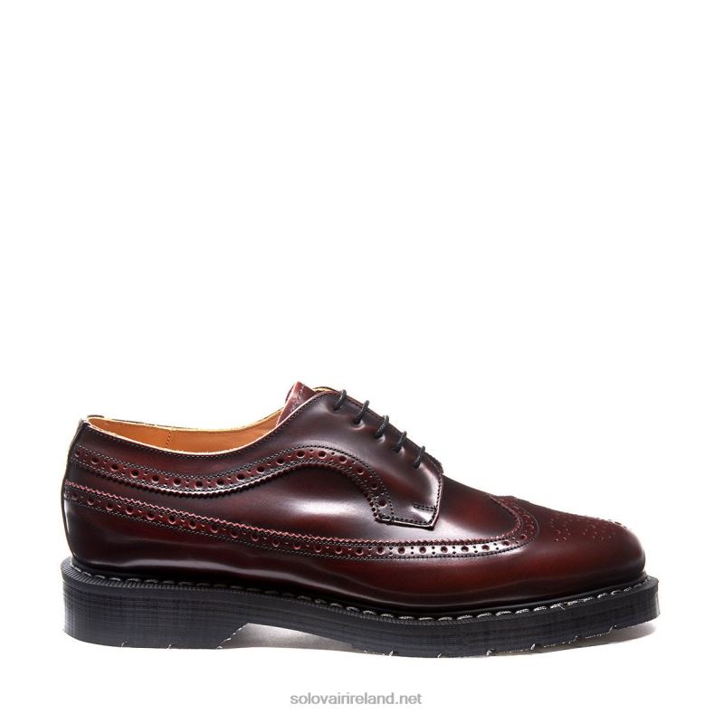 Women Solovair Burgundy Rub-Off American Brogue Shoe 2N2B8363