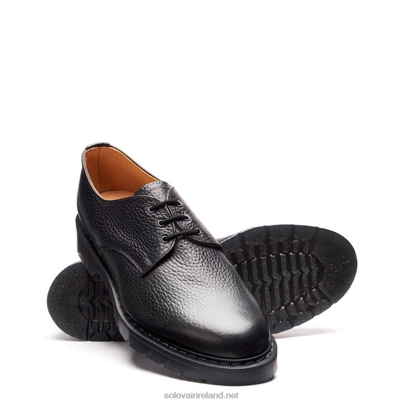 Women Solovair Black Grain 3 Eye Gibson Shoe 2N2B8389