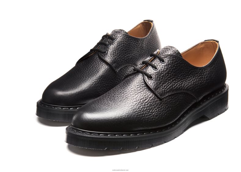 Women Solovair Black Grain 3 Eye Gibson Shoe 2N2B8389