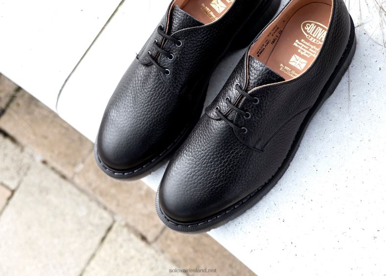 Women Solovair Black Grain 3 Eye Gibson Shoe 2N2B8389