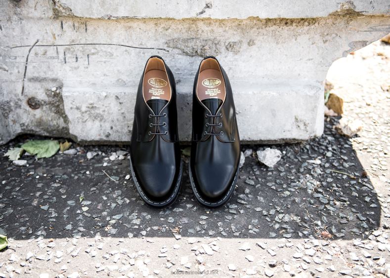 Women Solovair Black Hi-Shine Gibson Shoe 2N2B8364