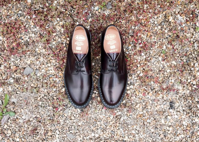 Women Solovair Burgundy Rub-Off Gibson Shoe 2N2B8368