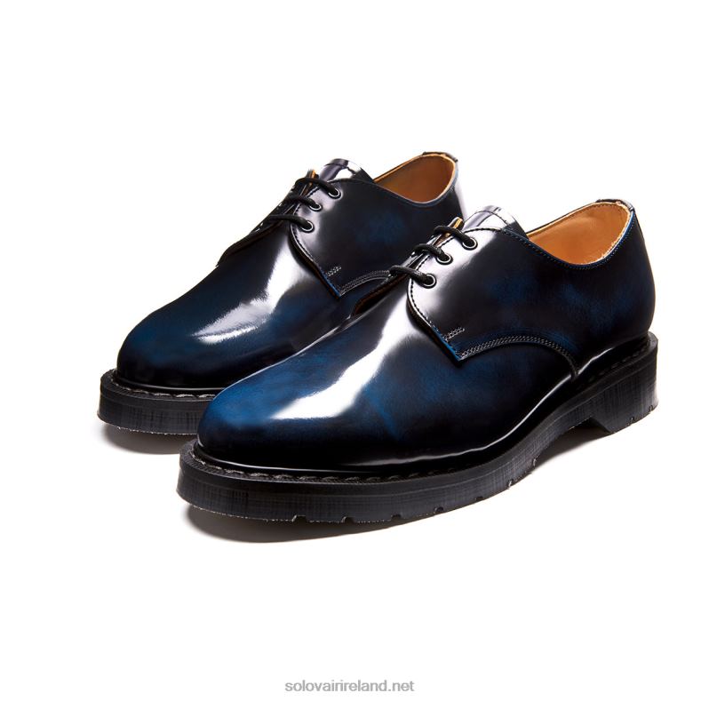 Women Solovair Navy Blue Rub-Off 3 Eye Gibson Shoe 2N2B8367