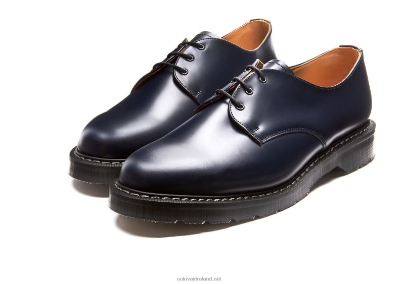 Women Solovair Navy Hi-Shine Gibson Shoe 2N2B8387