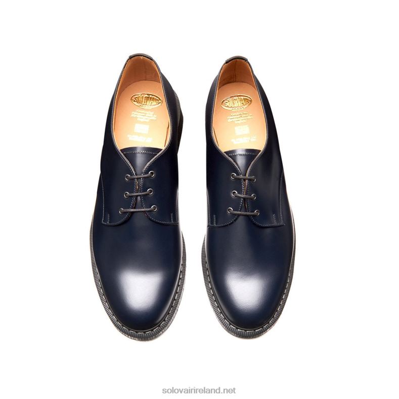 Women Solovair Navy Hi-Shine Gibson Shoe 2N2B8387