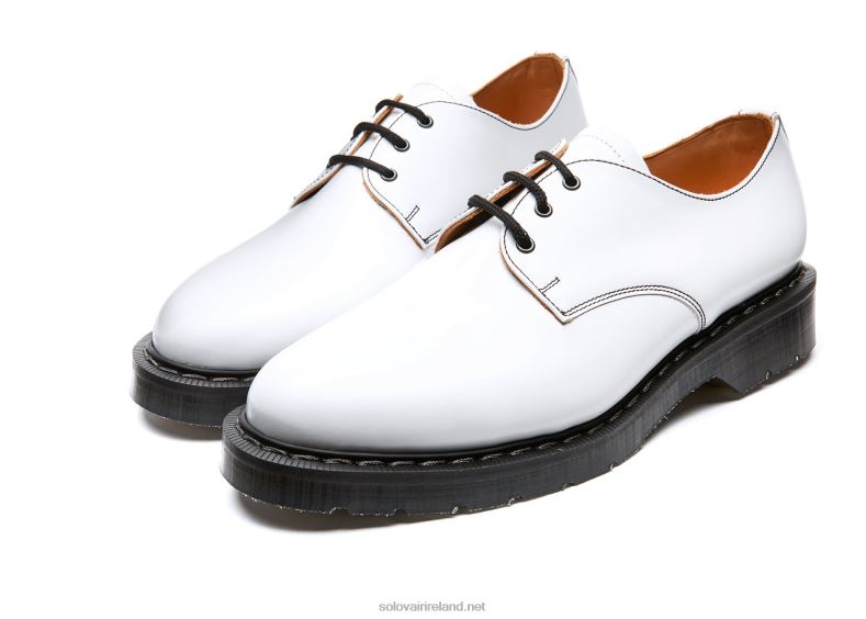 Women Solovair White Hi-Shine Gibson Shoe 2N2B8372