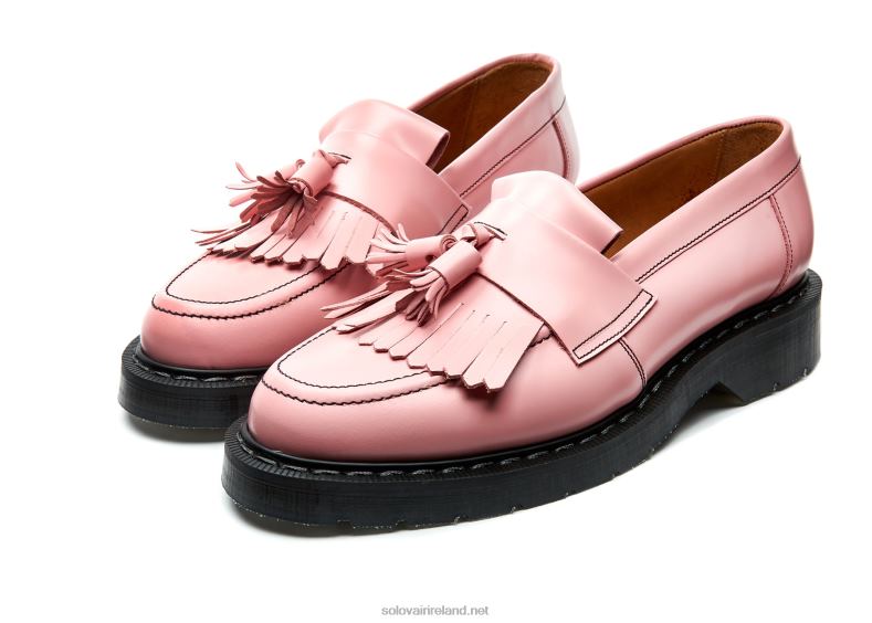 Women Solovair Blush Pink Hi-Shine Tassel Loafer 2N2B8402