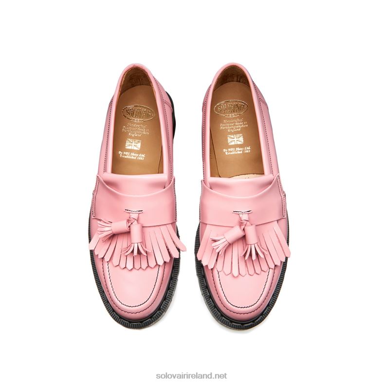 Women Solovair Blush Pink Hi-Shine Tassel Loafer 2N2B8402