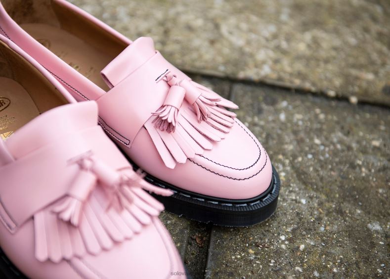 Women Solovair Blush Pink Hi-Shine Tassel Loafer 2N2B8402