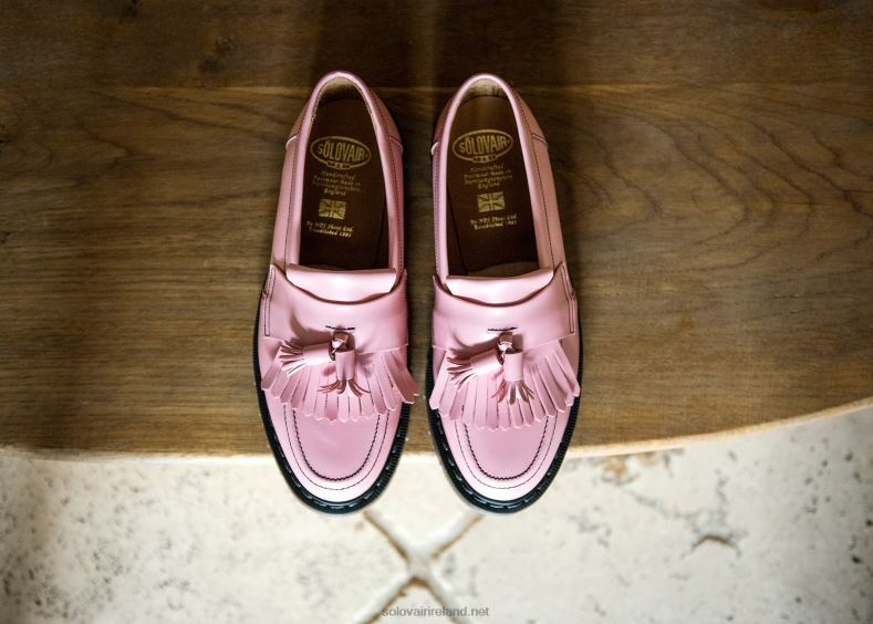 Women Solovair Blush Pink Hi-Shine Tassel Loafer 2N2B8402