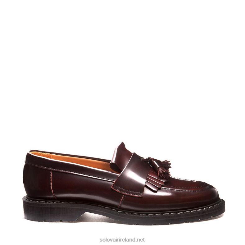Women Solovair Burgundy Rub-Off Tassel Loafer 2N2B8392