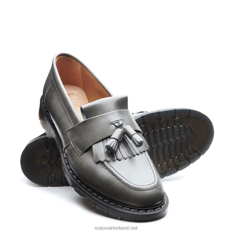 Women Solovair Cloud Grey Rub Off Tassel Loafer 2N2B8399